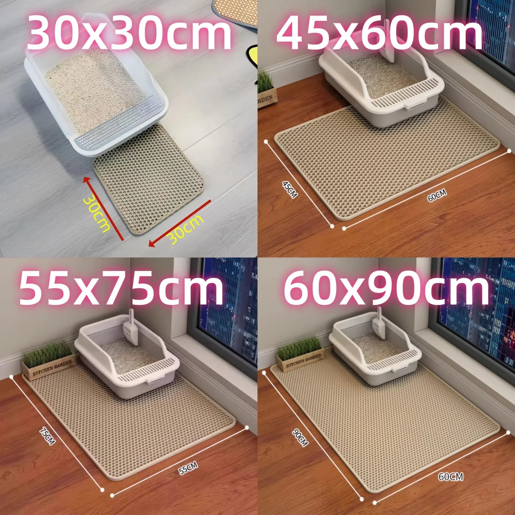 2-Layer Cat Litter Mat with Waterproof Non-Slip Base - Velvet Haven