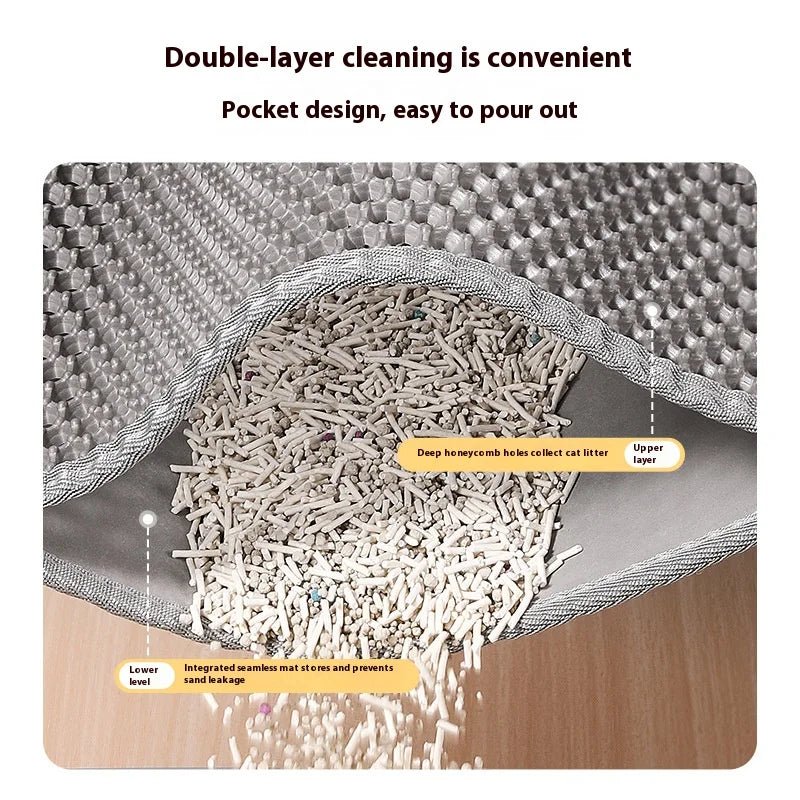 2-Layer Cat Litter Mat with Waterproof Non-Slip Base - Velvet Haven