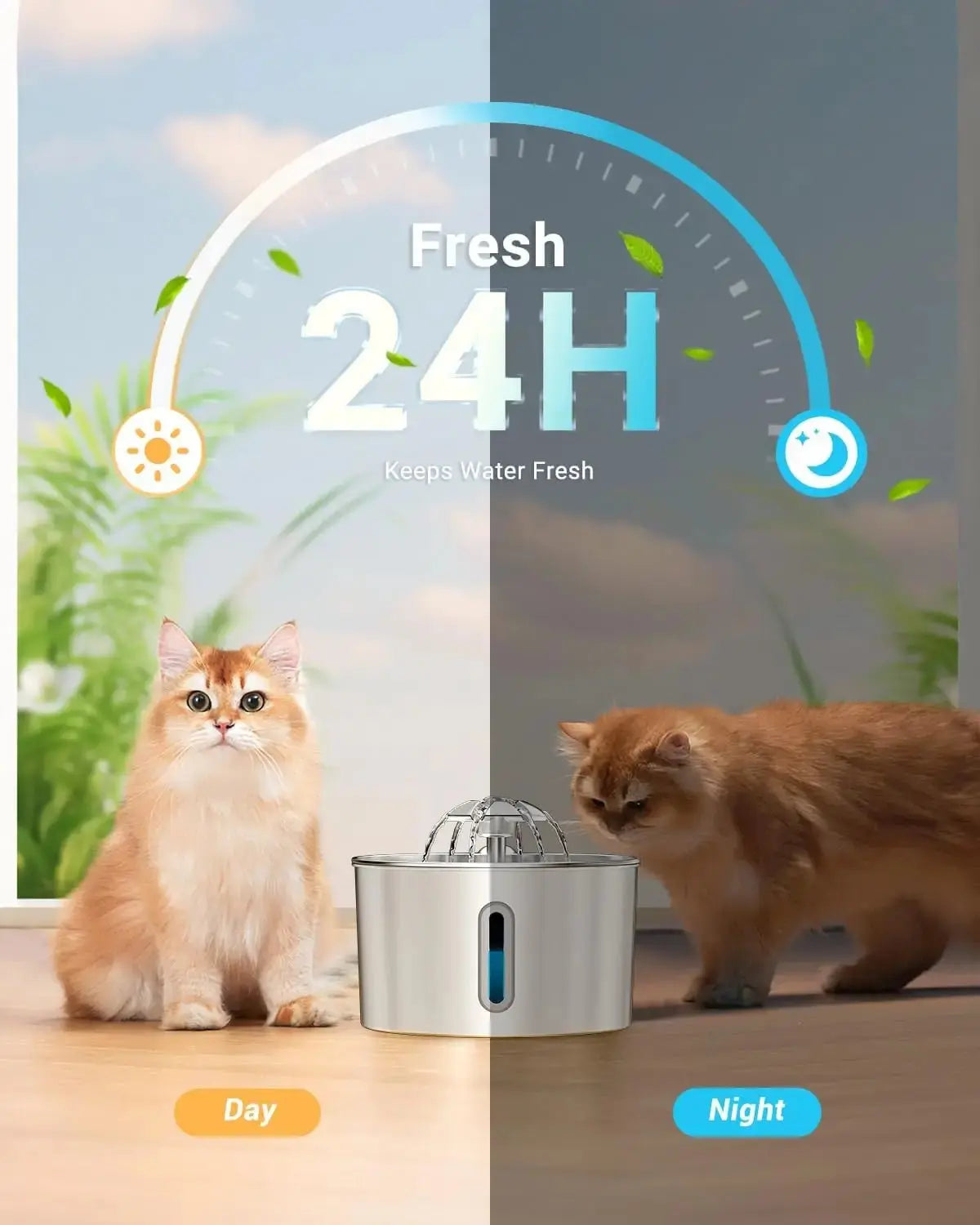 Cat Water Fountain Stainless Steel - 74oz/2.2L Automatic Large Pet Watering Bowl Dispenser for Indoor Dogs - Drinking Fountains with 3 Filter, Gifts for Cats and Kitty - Dog Waterer Bowls No Spill - Velvet Haven