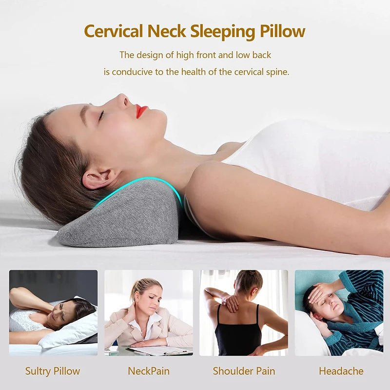 Memory Foam Cervical Pillow for Side & Back Sleepers with Washable Cover - Velvet Haven
