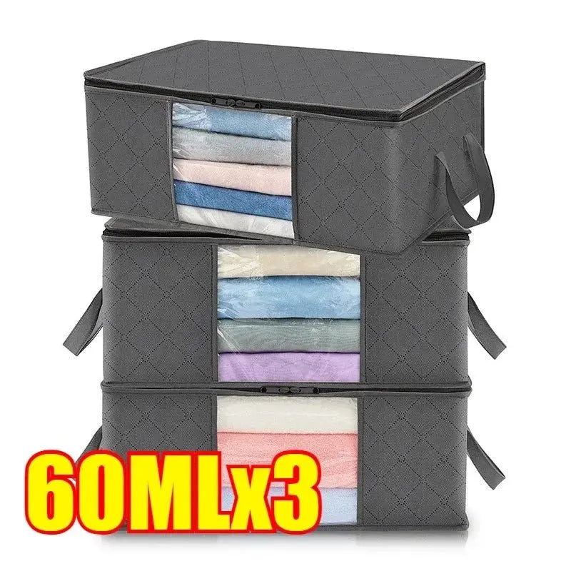 Closet Organizers and Storages Clothes Storage Bag Blanket Storage Foldable Storages Bin Sturdy Sewn By 3 Layers Fabrics with Re - Velvet Haven