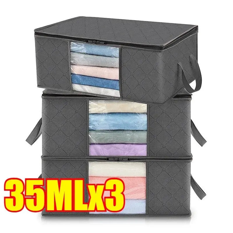 Closet Organizers and Storages Clothes Storage Bag Blanket Storage Foldable Storages Bin Sturdy Sewn By 3 Layers Fabrics with Re - Velvet Haven