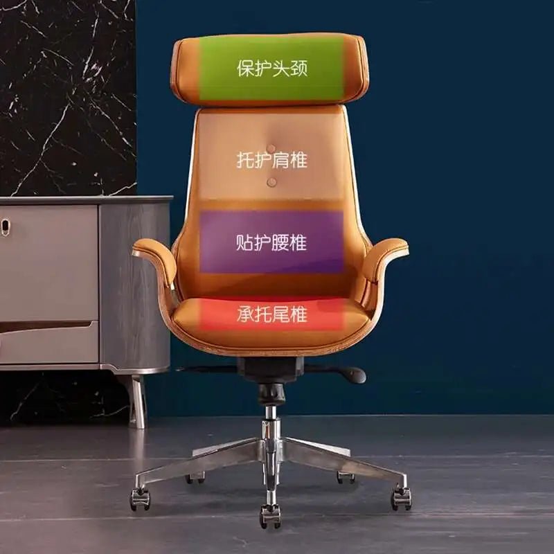 Comfortable Business Boss Office Computer Chair Leather Luxury Office Chair High-end Ergonomic Silla Gaming 가구 Office Furniture - Velvet Haven