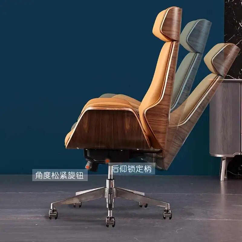 Comfortable Business Boss Office Computer Chair Leather Luxury Office Chair High-end Ergonomic Silla Gaming 가구 Office Furniture - Velvet Haven