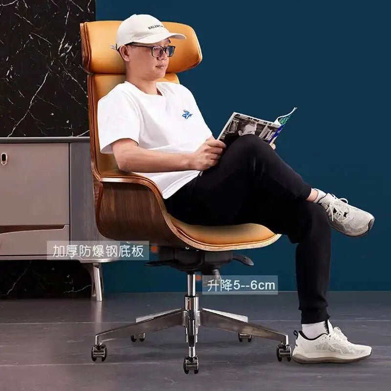 Comfortable Business Boss Office Computer Chair Leather Luxury Office Chair High-end Ergonomic Silla Gaming 가구 Office Furniture - Velvet Haven
