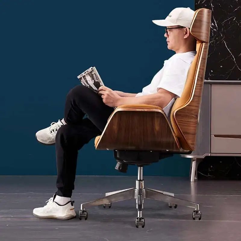 Comfortable Business Boss Office Computer Chair Leather Luxury Office Chair High-end Ergonomic Silla Gaming 가구 Office Furniture - Velvet Haven