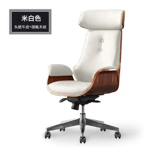 Comfortable Business Boss Office Computer Chair Leather Luxury Office Chair High-end Ergonomic Silla Gaming 가구 Office Furniture - Velvet Haven