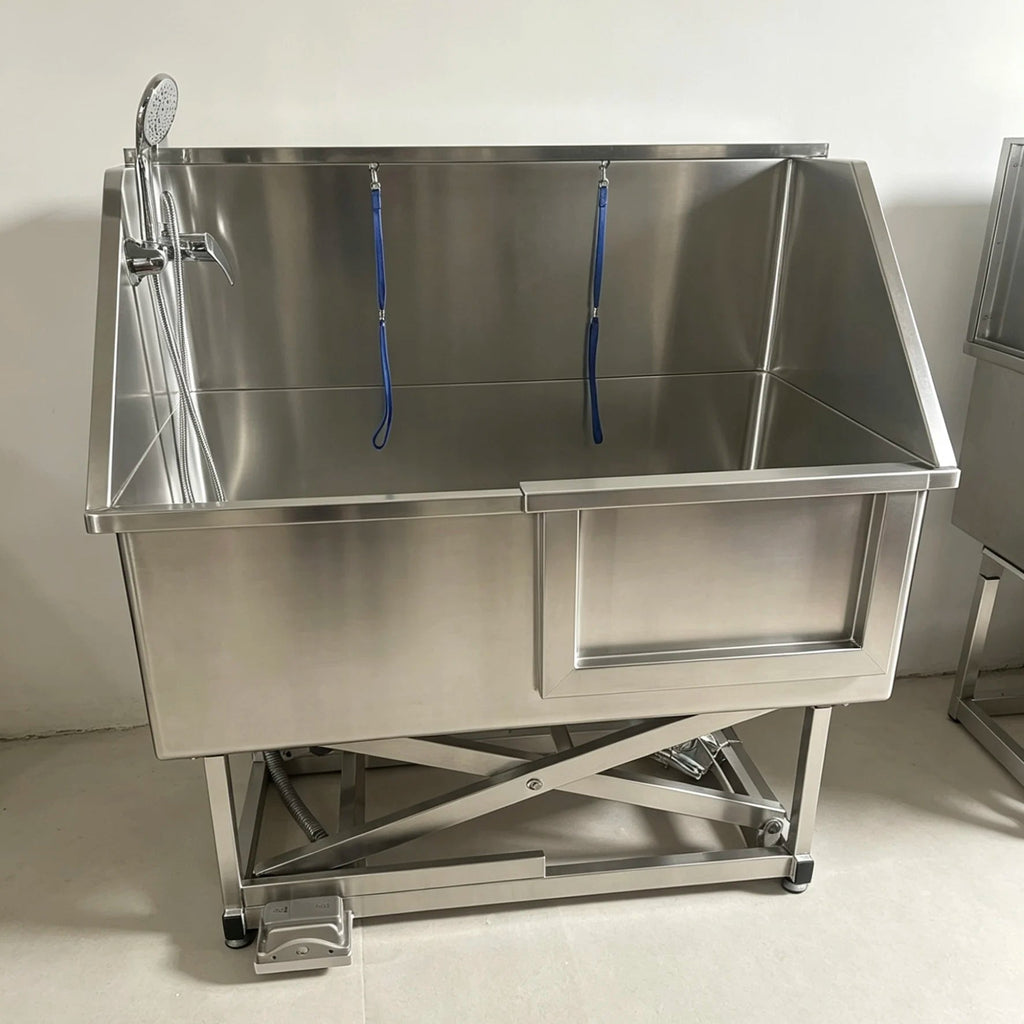 Commercial 304 Stainless Steel Pet Grooming Tub for Dogs & Cats – Large & Small Pet Bathing Station - Velvet Haven