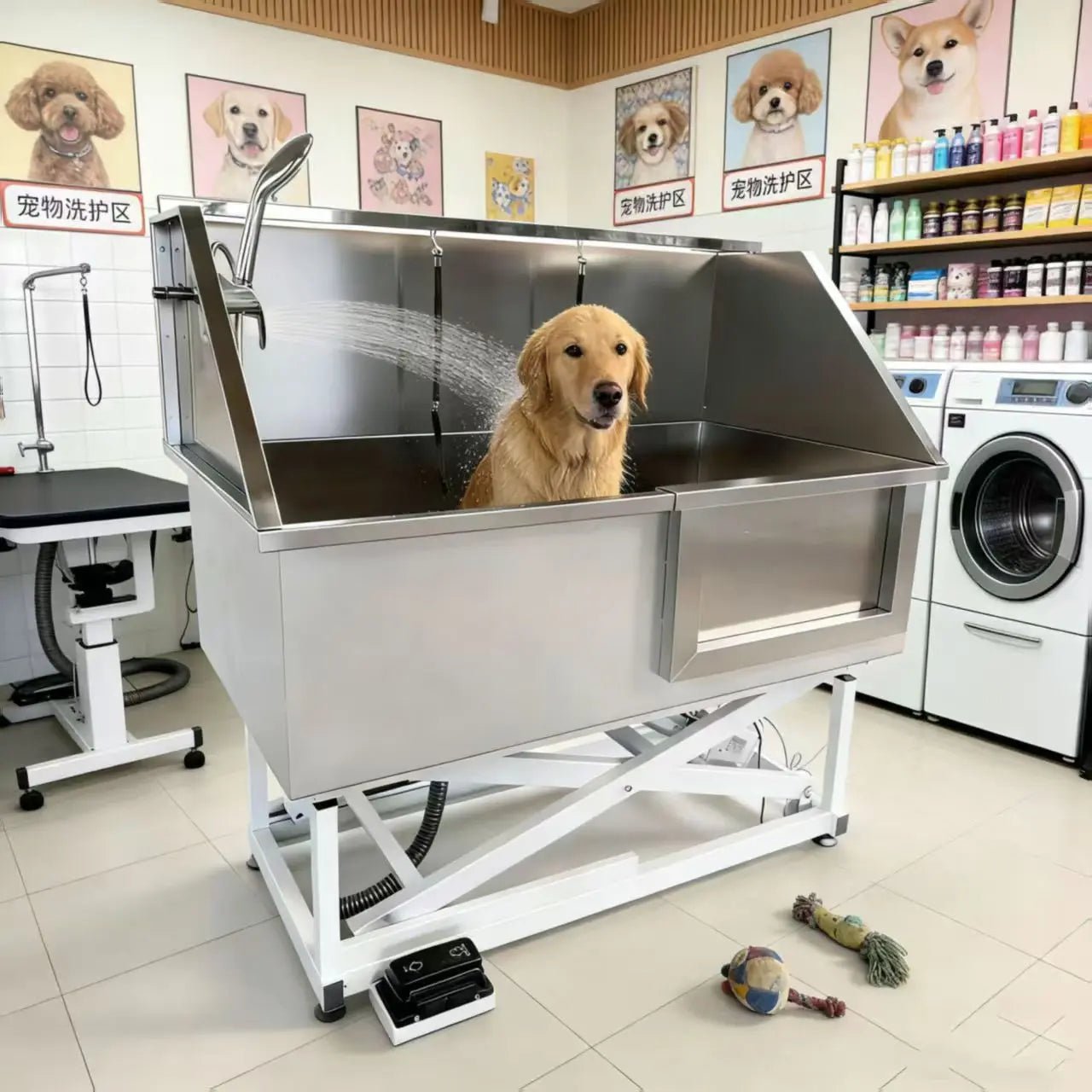 Commercial 304 Stainless Steel Pet Grooming Tub for Dogs & Cats – Large & Small Pet Bathing Station - Velvet Haven
