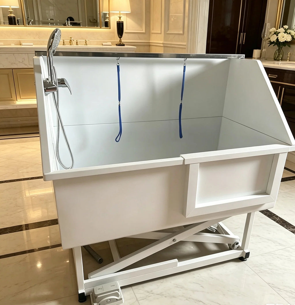 Commercial 304 Stainless Steel Pet Grooming Tub for Dogs & Cats – Large & Small Pet Bathing Station - Velvet Haven