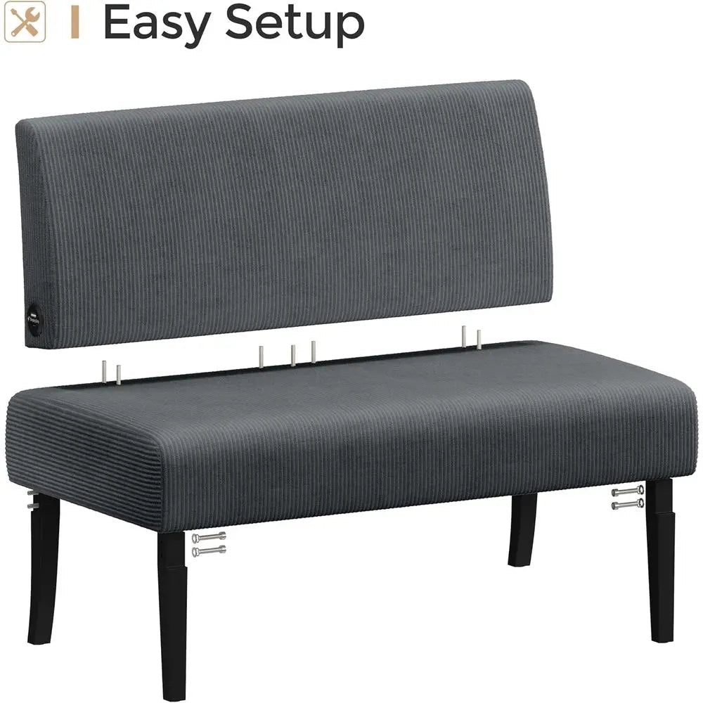 Compact 2-seater corduroy loveseat sofa with armrests for small living rooms, apartments, and bedrooms