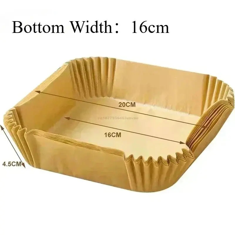 Cooking Paper Air Fryer Disposable Paper Square Round Baking Barbecue Plate NonStick Mat Kitchen Oven Oil Absorbing Paper Tool - Velvet Haven