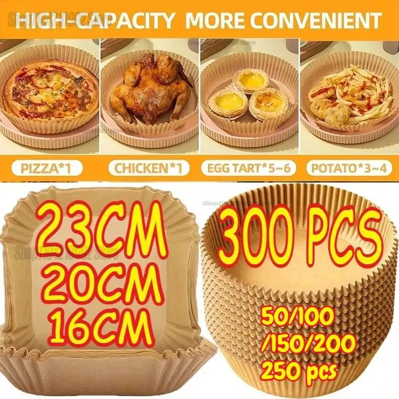 Cooking Paper Air Fryer Disposable Paper Square Round Baking Barbecue Plate NonStick Mat Kitchen Oven Oil Absorbing Paper Tool - Velvet Haven