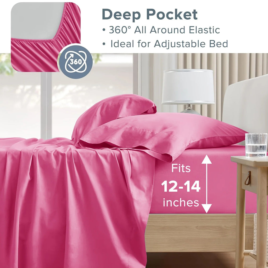 Cooling Bamboo Bed Sheet Set-Bamboo Bed Sheet-Ultra Soft & Breathable Daybed Set-Deep Pocket Up to 16" Hotel Soft Bedding-Perfect for Hot Sleepers Bamboo Bedding Sheets Set - Double Stitching, Lifetime Quality Promise - Velvet Haven