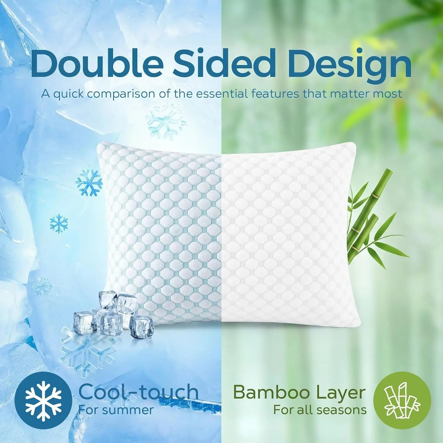 Cooling Shredded Memory Foam Pillow with Adjustable Loft - Velvet Haven