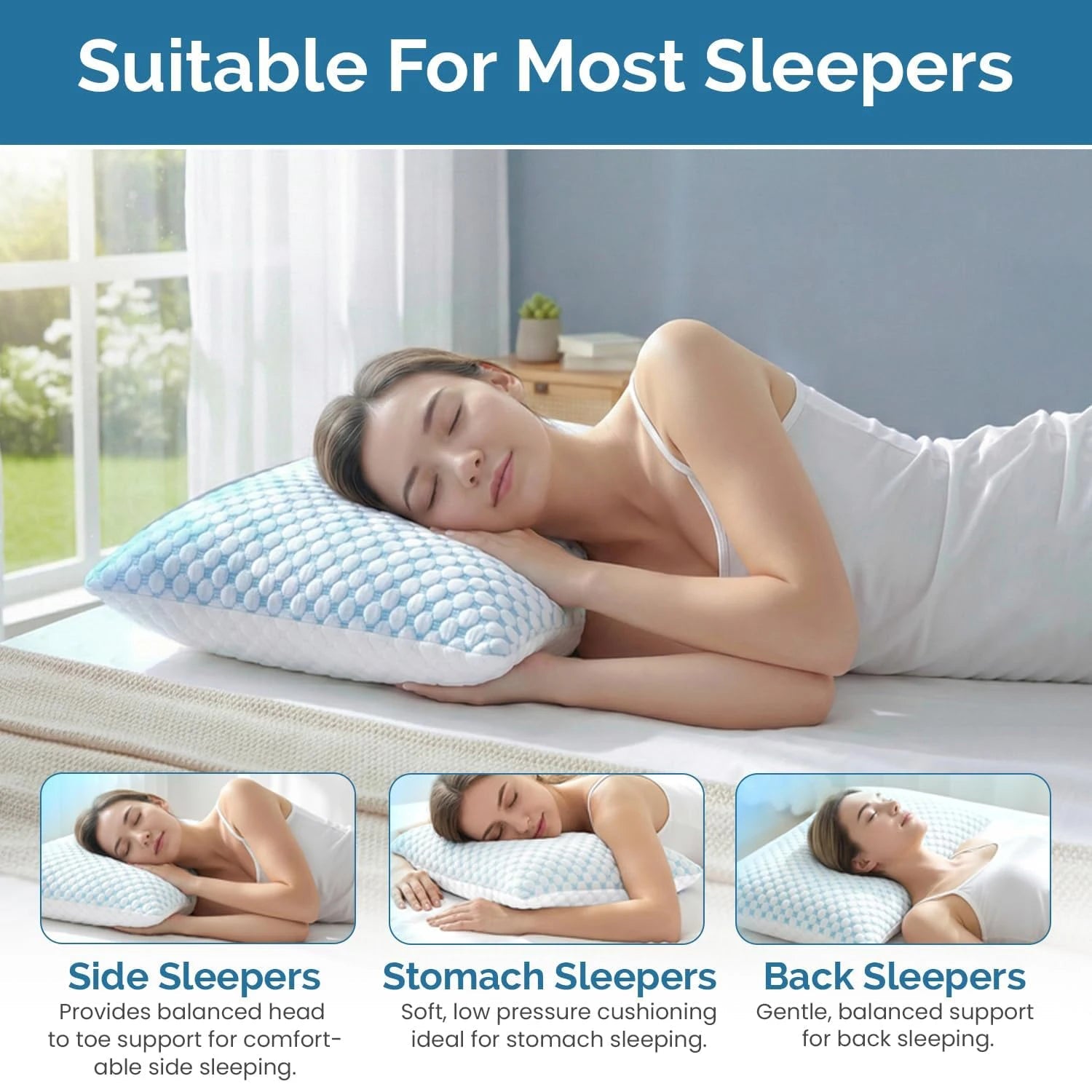 Cooling Shredded Memory Foam Pillow with Adjustable Loft - Velvet Haven