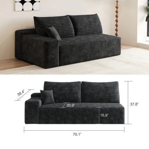 Corduroy Modular Cloud Sectional Sofa with Plush Cushions - Velvet Haven