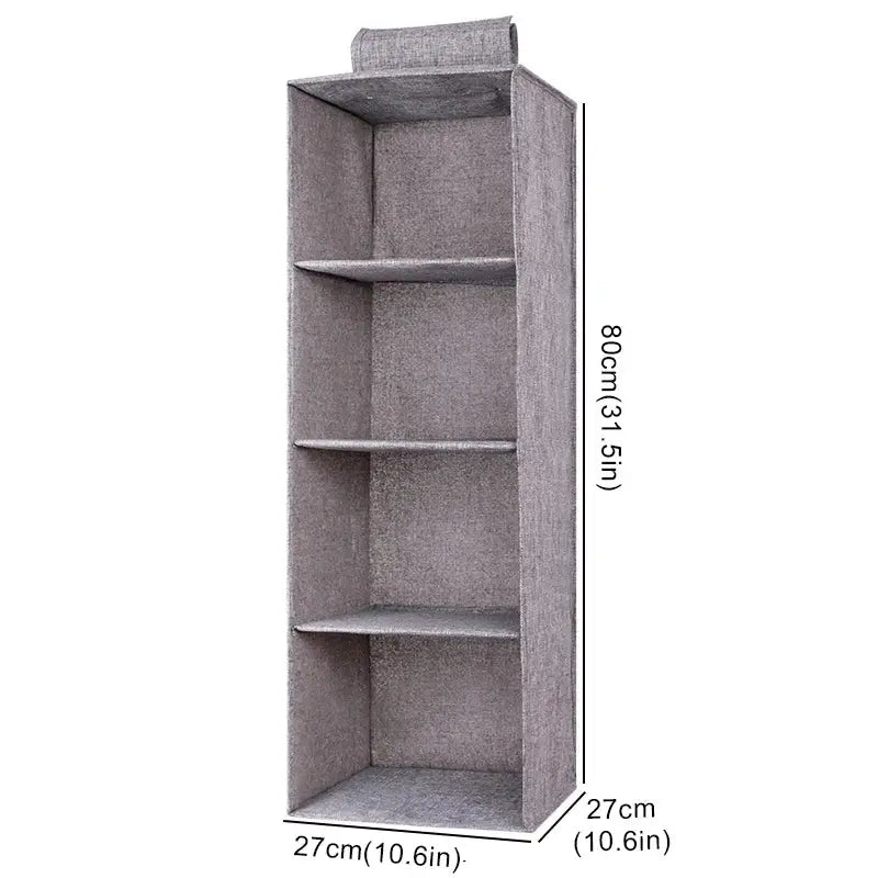 Cotton Linen Hanging Storage Bag Drawer Style Wardrobe Organizer Box Clothes Organizer Holder Collapsible Hanging Storage Shelve - Velvet Haven