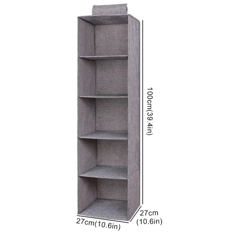 Cotton Linen Hanging Storage Bag Drawer Style Wardrobe Organizer Box Clothes Organizer Holder Collapsible Hanging Storage Shelve - Velvet Haven