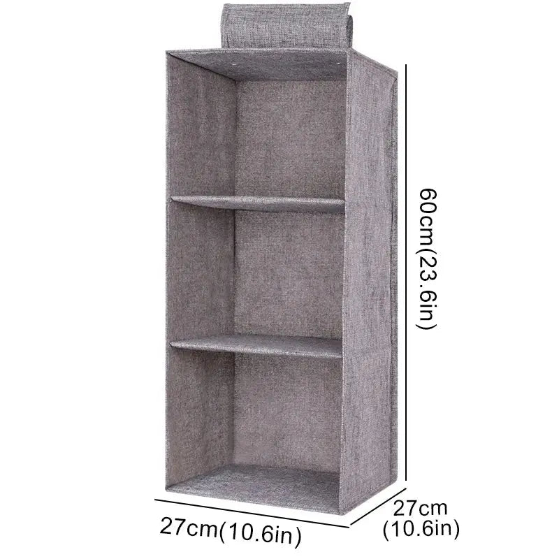 Cotton Linen Hanging Storage Bag Drawer Style Wardrobe Organizer Box Clothes Organizer Holder Collapsible Hanging Storage Shelve - Velvet Haven