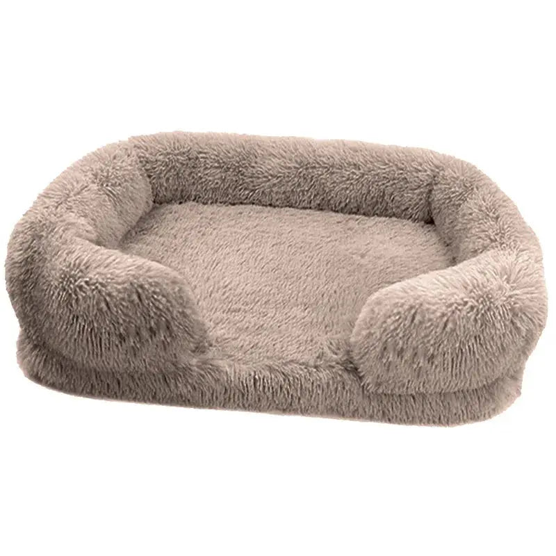 Cozy Plush Dog Sofa Bed Square Beds Washable Warm Pet Cushion Orthopedic Faux Fur Memory Foam Lounger Fluffy with Remove Cover - Velvet Haven