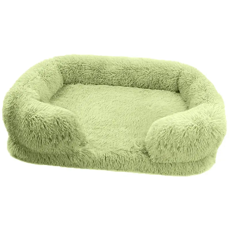 Cozy Plush Dog Sofa Bed Square Beds Washable Warm Pet Cushion Orthopedic Faux Fur Memory Foam Lounger Fluffy with Remove Cover - Velvet Haven