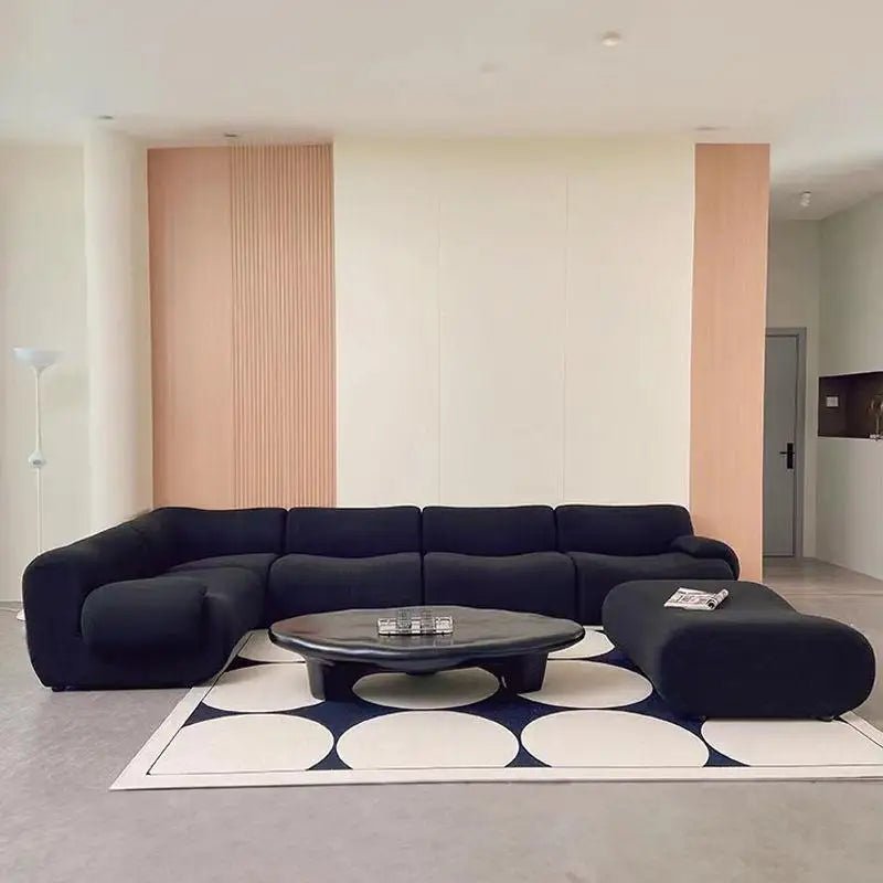 Cream Modular Sherpa Cloud Sectional Sofa with High-Elastic Foam - Velvet Haven