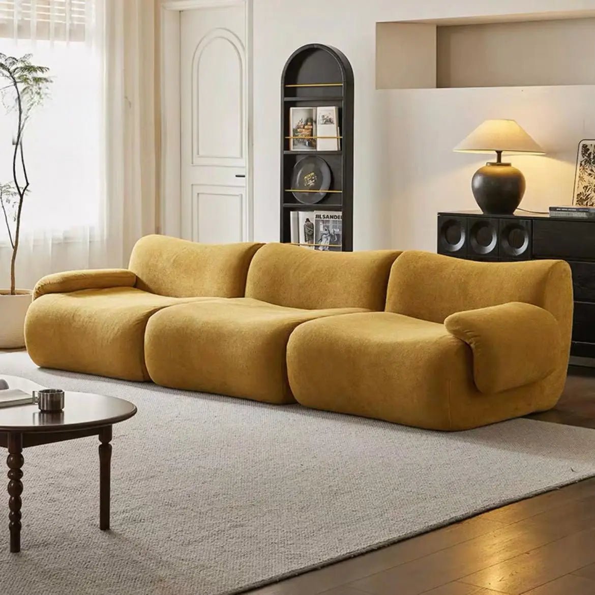 Cream Modular Sherpa Cloud Sectional Sofa with High-Elastic Foam - Velvet Haven