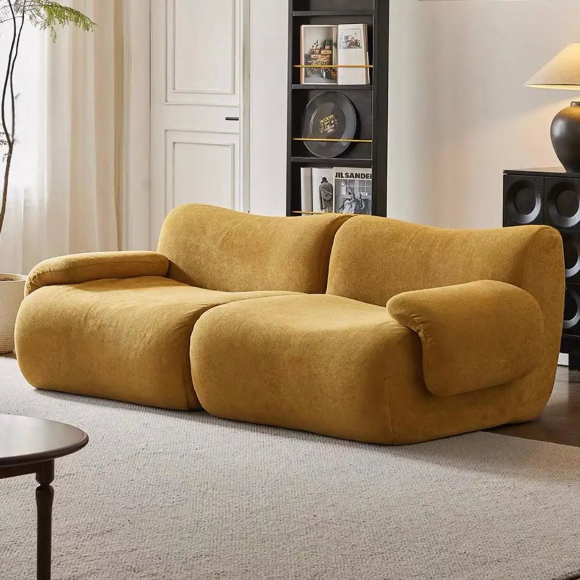 Cream Modular Sherpa Cloud Sectional Sofa with High-Elastic Foam - Velvet Haven