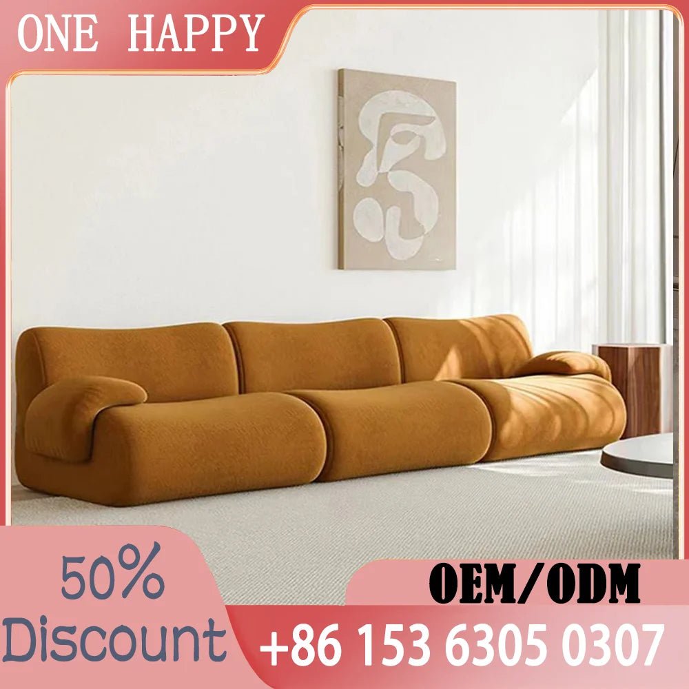 Cream Modular Sherpa Cloud Sectional Sofa with High-Elastic Foam - Velvet Haven
