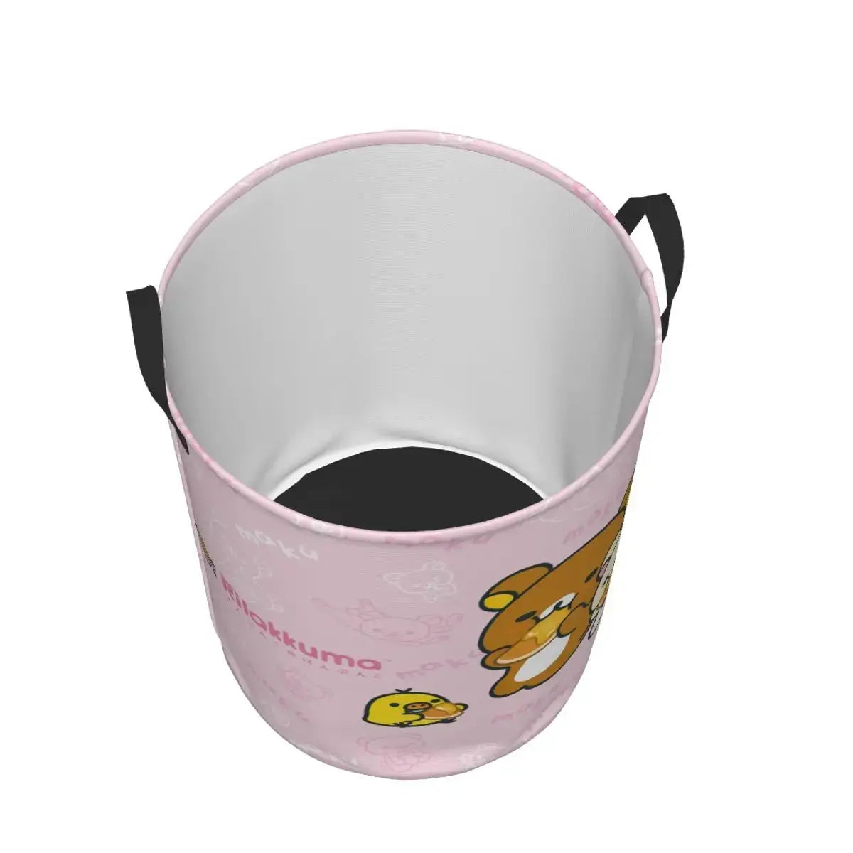 Custom Kawaii Cartoon Rilakkuma Bear Laundry Basket Foldable Toy Clothes Hamper Storage Bin for Kids Nursery - Velvet Haven