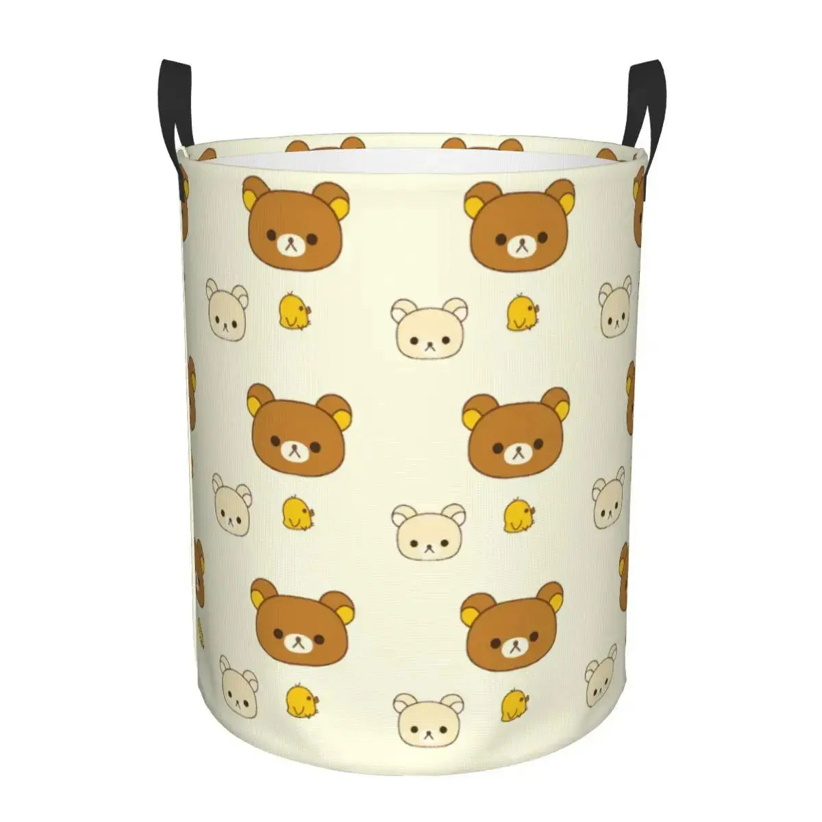 Custom Kawaii Cartoon Rilakkuma Bear Laundry Basket Foldable Toy Clothes Hamper Storage Bin for Kids Nursery - Velvet Haven