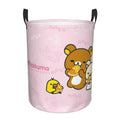 Custom Kawaii Cartoon Rilakkuma Bear Laundry Basket Foldable Toy Clothes Hamper Storage Bin for Kids Nursery - Velvet Haven