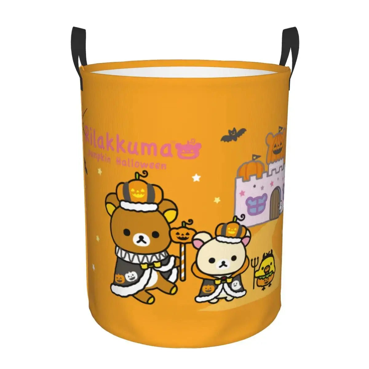 Custom Kawaii Cartoon Rilakkuma Bear Laundry Basket Foldable Toy Clothes Hamper Storage Bin for Kids Nursery - Velvet Haven