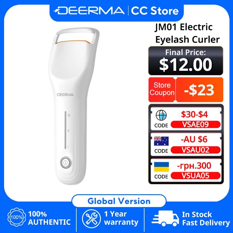 Deerma JM01 Heated Eyelash Curler, Rechargeable 3-Temp Lash Curler - Velvet Haven