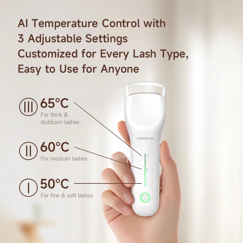 Deerma JM01 Heated Eyelash Curler, Rechargeable 3-Temp Lash Curler - Velvet Haven