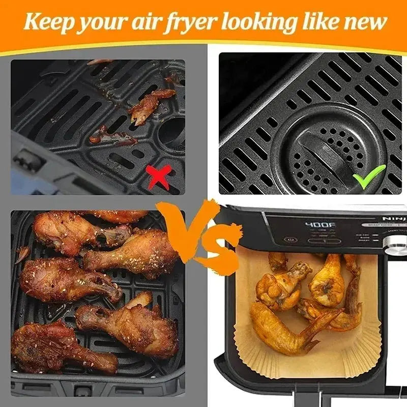 Disposable Air Fryer Paper Non-Stick Kitchen Baking Airfryer Mat Oilproof Micro-wave Barbecue Pad Baking Paper Liner Accessories - Velvet Haven