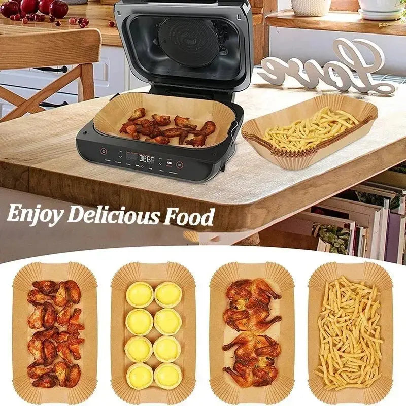 Disposable Air Fryer Paper Non-Stick Kitchen Baking Airfryer Mat Oilproof Micro-wave Barbecue Pad Baking Paper Liner Accessories - Velvet Haven