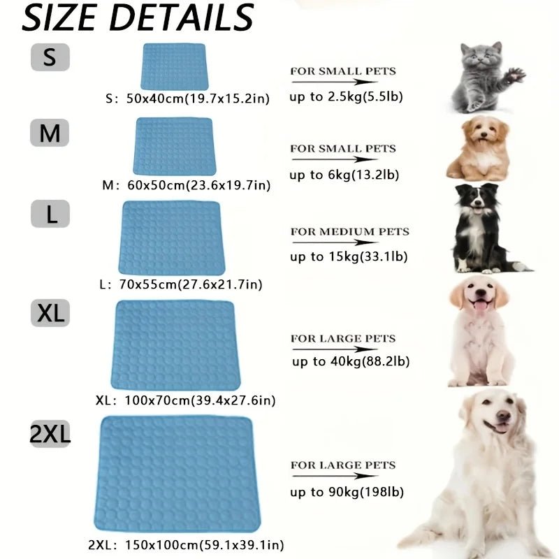 Cooling Pet Mat for Dogs & Cats – Summer Cooling Pad (Small to XL) - Velvet Haven