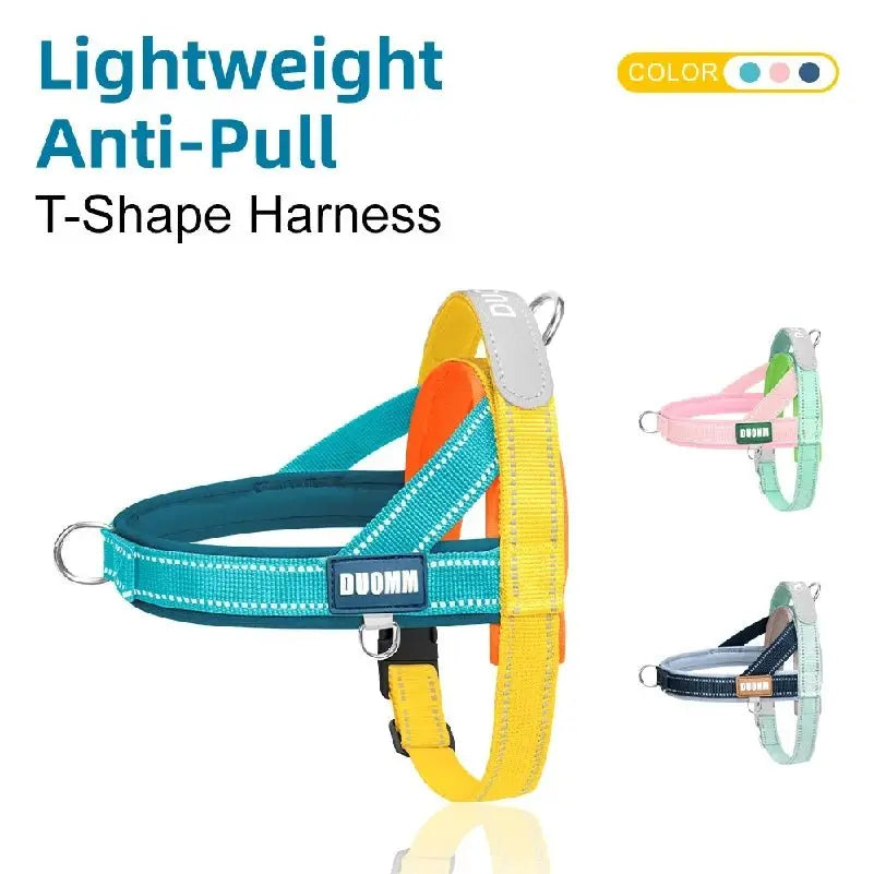 Dog Harness No Pull T-Shape Breathable Spring Summer Soft Padded Reflective Daily Outdoor Step In Walking Pet Harness Hiking - Velvet Haven