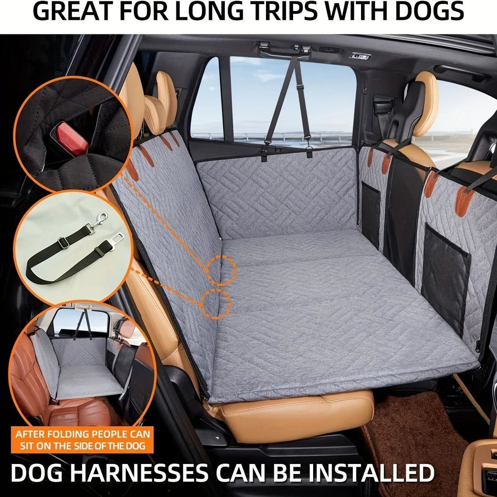 Waterproof Dog Car Seat Cover Hammock with Non-Slip Backing - Velvet Haven