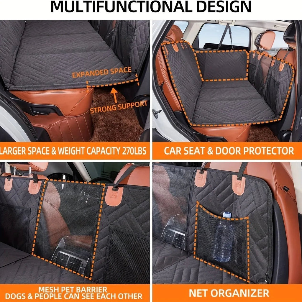 Waterproof Dog Car Seat Cover Hammock with Non-Slip Backing - Velvet Haven