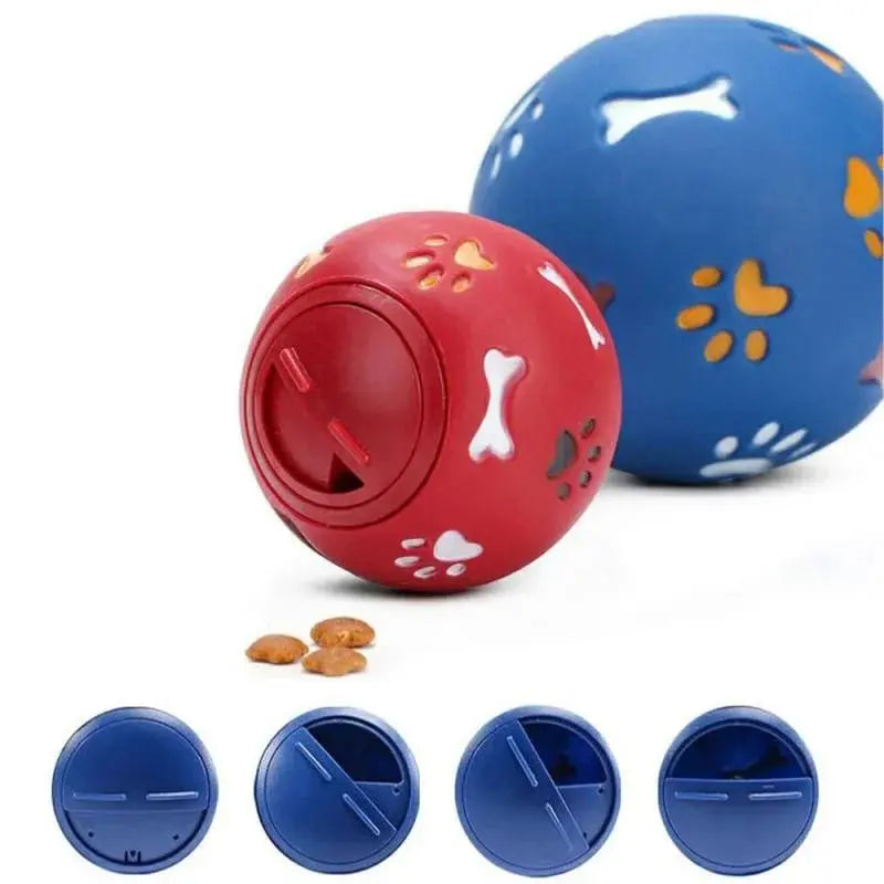 Dog Treat Ball, Slow Feeder Food Dispenser Toy for Cats & Dogs, Interactive Leakproof Rubber Chew Ball for Play & Training - Velvet Haven