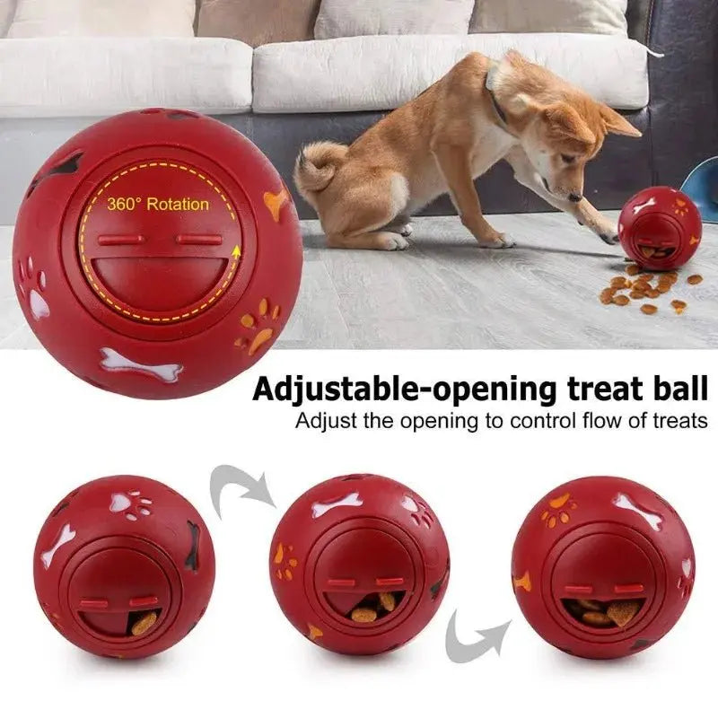 Dog Treat Ball, Slow Feeder Food Dispenser Toy for Cats & Dogs, Interactive Leakproof Rubber Chew Ball for Play & Training - Velvet Haven