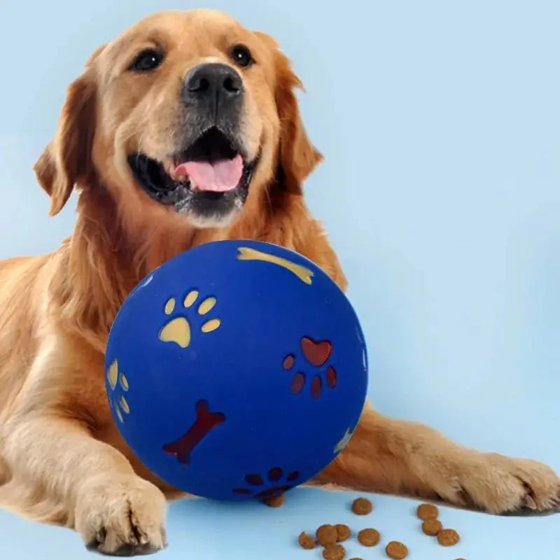 Dog Treat Ball, Slow Feeder Food Dispenser Toy for Cats & Dogs, Interactive Leakproof Rubber Chew Ball for Play & Training - Velvet Haven
