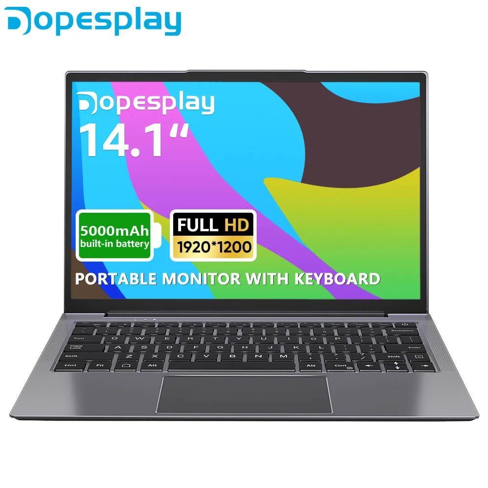 Dopesplay 14.1 inch Portable Lapdock Monitors with Keyboard HDR 1200P IPS External Screen Extender For Samsung Steam Deck Laptop - Velvet Haven