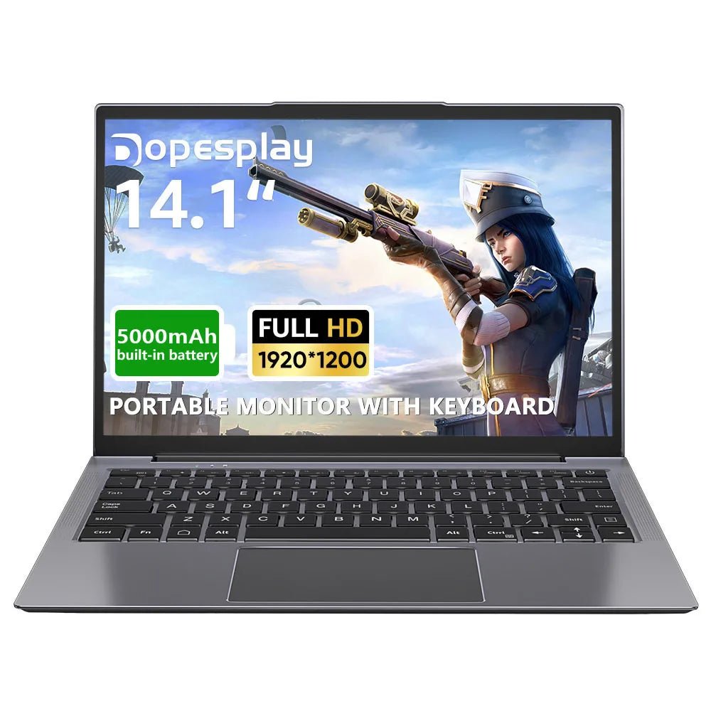 Dopesplay 14.1 inch Portable Lapdock Monitors with Keyboard HDR 1200P IPS External Screen Extender For Samsung Steam Deck Laptop - Velvet Haven