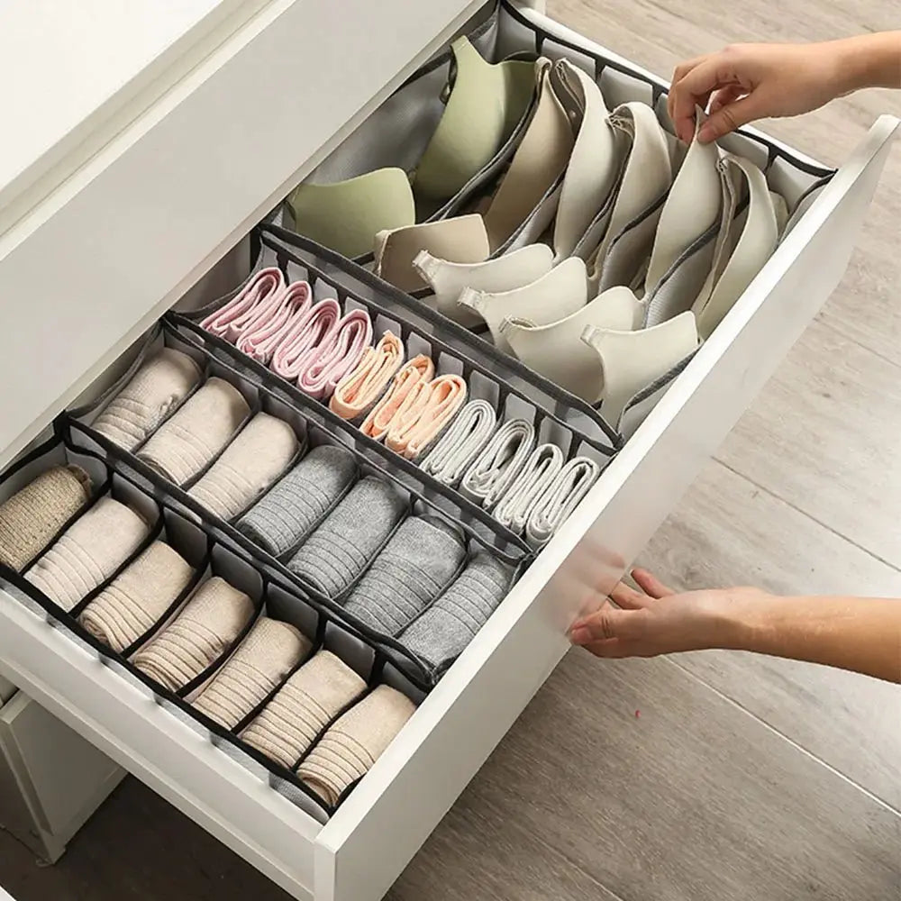 Dormitory Closet Organizer for Socks Home Separated Underwear Storage Box 30 Grids Bra Organizer Foldable Drawer Organizer - Velvet Haven