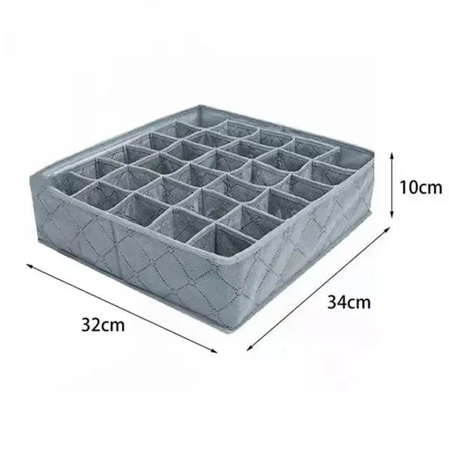 Dormitory Closet Organizer for Socks Home Separated Underwear Storage Box 30 Grids Bra Organizer Foldable Drawer Organizer - Velvet Haven