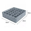 Dormitory Closet Organizer for Socks Home Separated Underwear Storage Box 30 Grids Bra Organizer Foldable Drawer Organizer - Velvet Haven